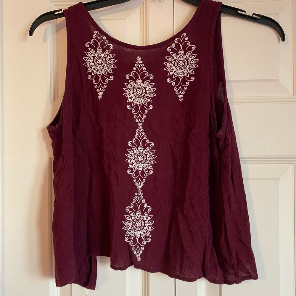 Open-Back Maroon Tank Top